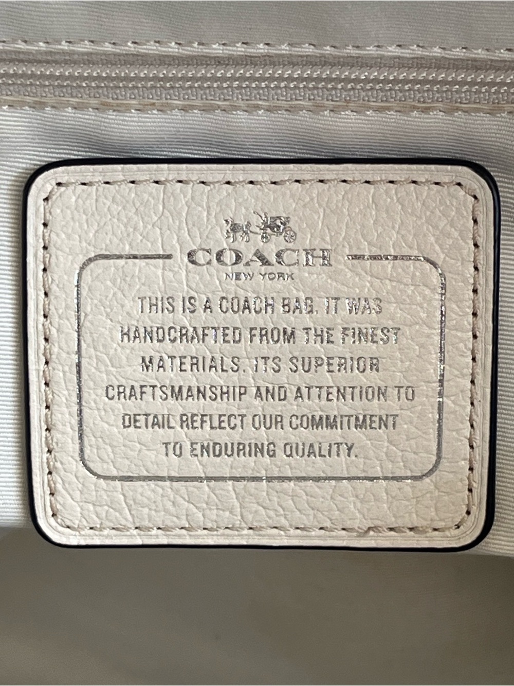 Coach Mickie Spectator Leather Satchel Tote in Chalk/Navy F37679 EUC - Picture 4 of 13